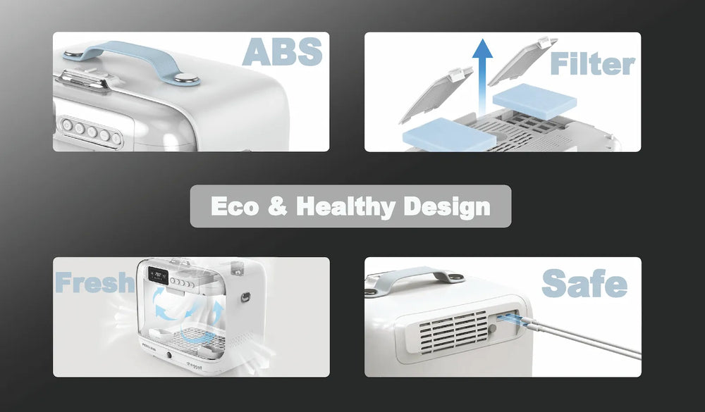 PETOLIVA Smart Bird Brooder eco healthy design: ABS housing, replaceable filter, fresh air circulation and safe ventilation for avian care
