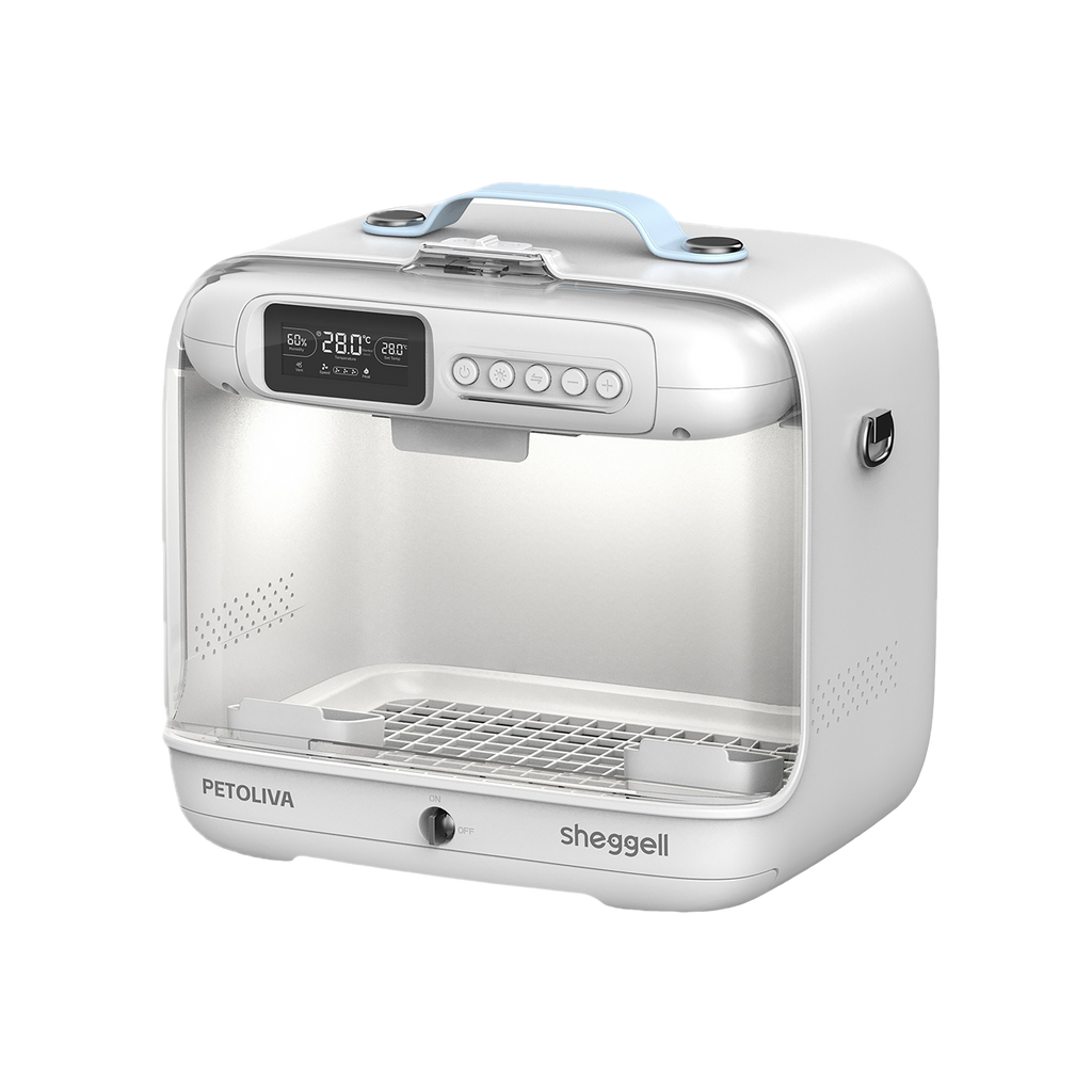 PETOLIVA Smart Bird Brooder, Portable ICU Recovery Incubator for Parrot Hand Rearing, Detachable Heating Module, ±1°C Precise Temp, Dual Type-C 60W+ Power Bank Support, 15L Large Chamber Humidity Monitor